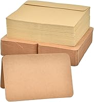 Vista 1 de Paquete de 100 tarjetas de felicitación en blanco de papel kraft marrón con sobres, tarjetas en blanco y sobres de 5 x 7 pulgadas, tarjeta plegada