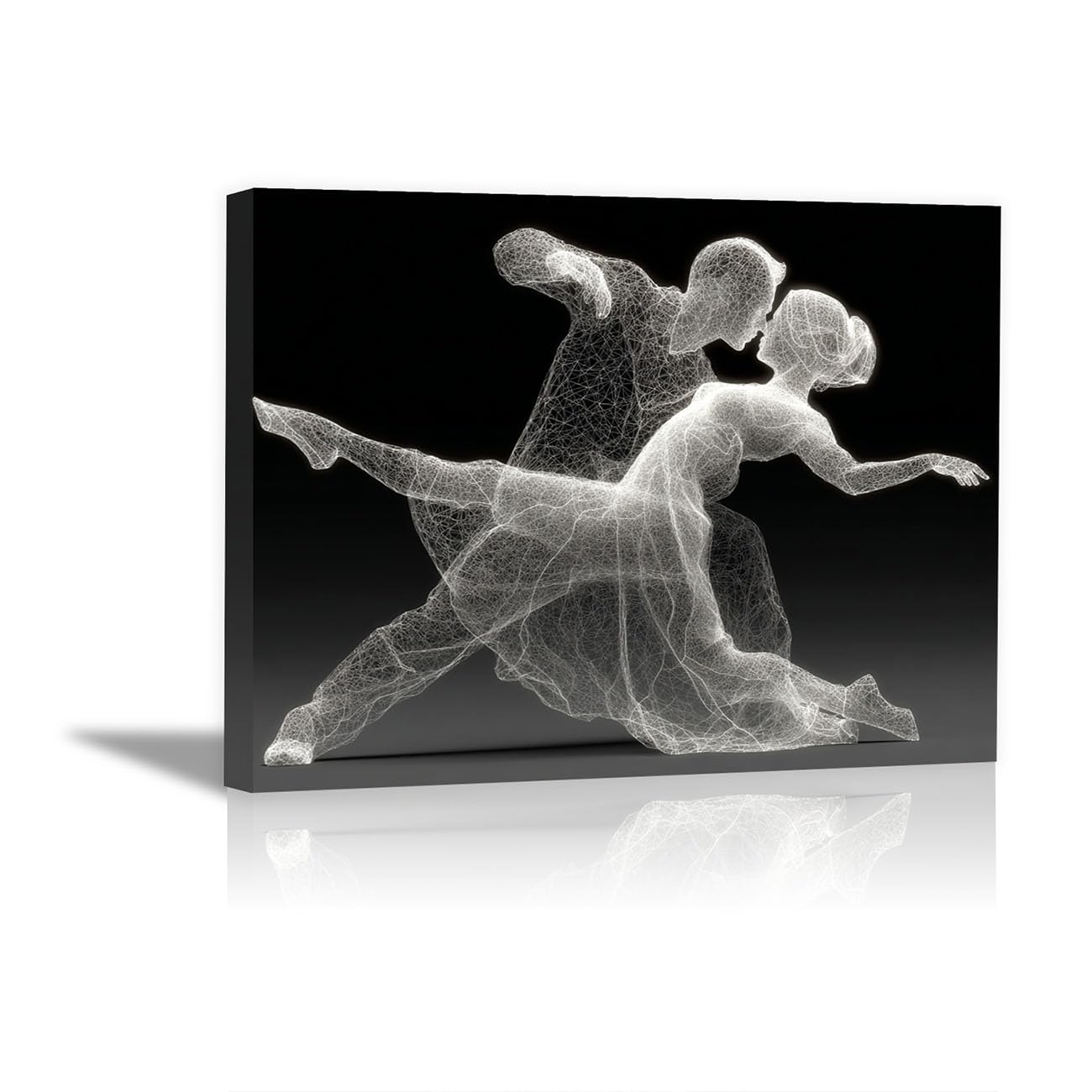 TODOAA Cuadro Abstracto Modernos Lienzo Hombre Mujer Danza Arte blanco y negro cuadros -Salon baño Comedor dormitorio Decoración de pared（negro-50x70cm Enmarcado