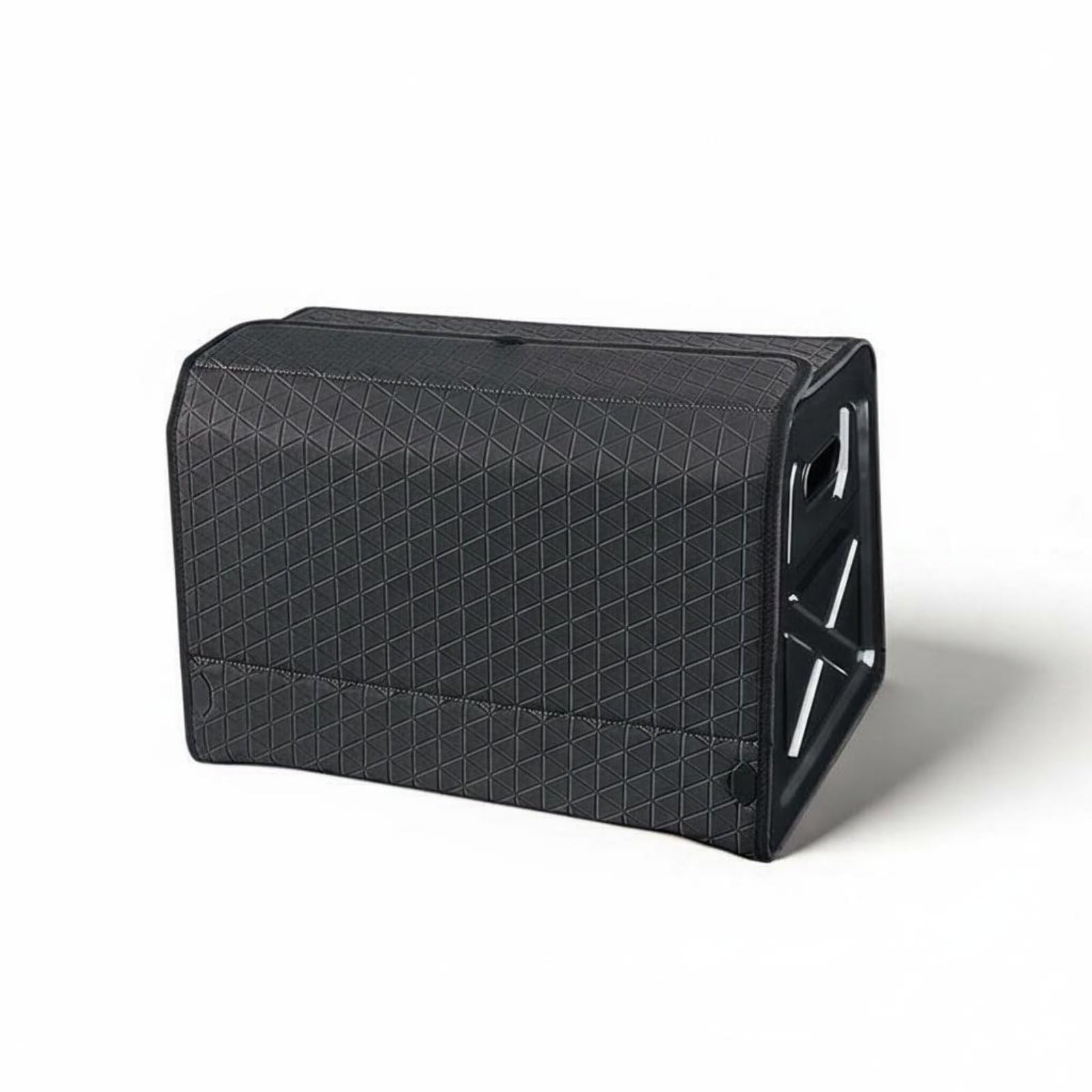 perfk Organizador de Maletero Plegable con Caja Multifuncional Tapa Rápida y Separadores Fabricado Sintético Diseñado para Conductores Trayectos Largos Trabajo, Negro