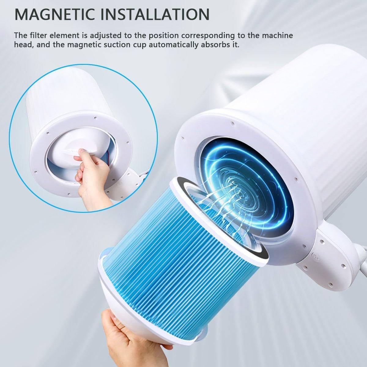 WEIMILOR Collecteur de poussière d'ongles, Super Aspiration réglable à 360 degrés, plumeau de Salon de manucure, Outils d'art d'ongles d'éclairage LED, réutilisables de qualité Industrielle