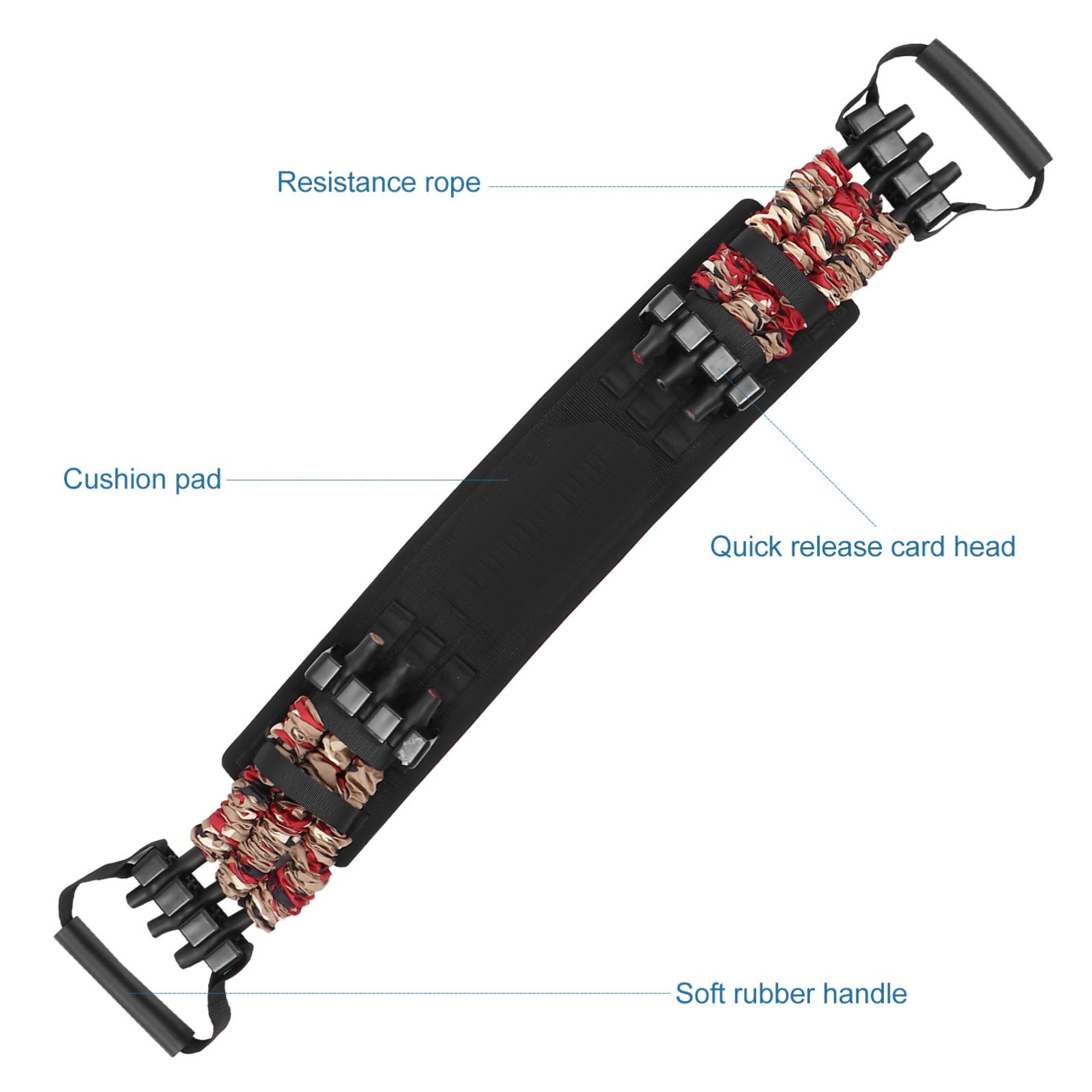 Toddmomy Fasce Elastiche di Resistenza per Allenamento Petto Maniglie Ergonomiche e Cintura Imbottita in Nailon per Esercizi di Espansione Muscolare e Fitness