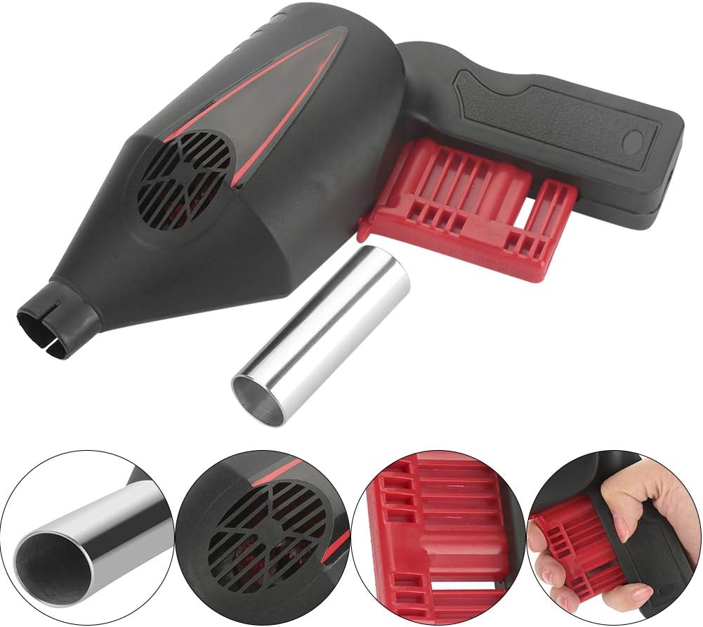 Rengue Manual BBQ Fan, Manual BBQ Air Blower Tool Portable Hand Operated Air Blower 7.09in Portable Fire Starter for Charcoal Grill Campfire
