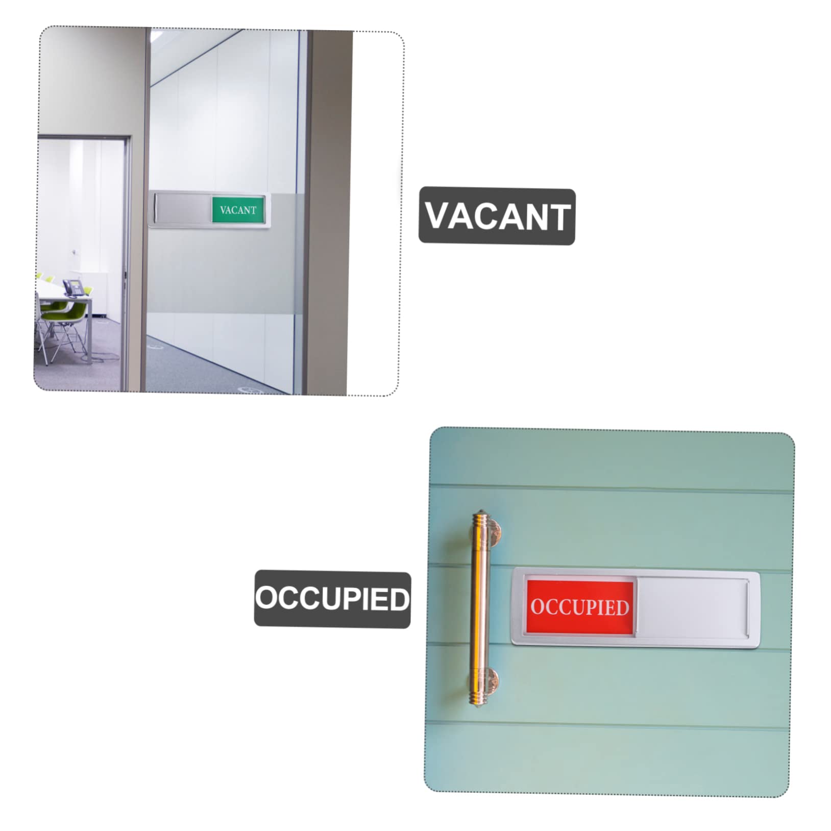 NUOBESTY 9piezas Letrero Magnético De Privacidad Deslizante Para Señal Ocupado Vacío Para Baños y Salas De Conferencias Instalación y Diseño Prueba De Rayones