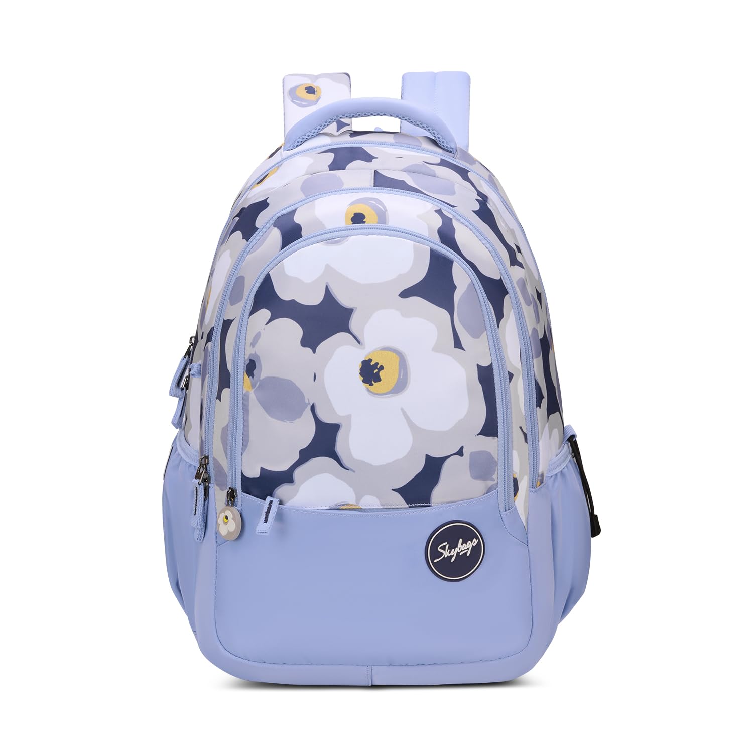 Stella 37L Floral Print Casual Backpack for Girls with 3 Compartments & Adjustable Shoulder Strap | 16 Inch Padded Laptop Sleeve | Detachable Happy Pouch | Perfect for School & Travel-image-18