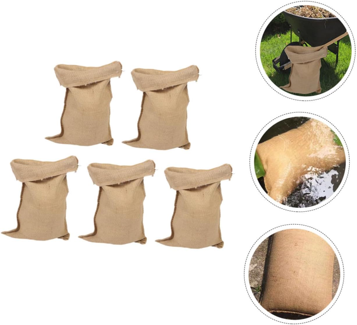 Pcs Empty Burlap Sacks for Storage Flood Control Sandbags Reusable No Leak Thick Weave for Gardening