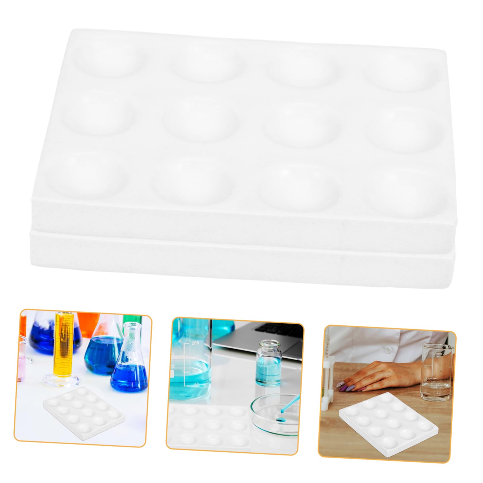 Gatuida 4pezzi Piastra Reazione Ceramica Per Esperimenti Chimici Strumento Laboratorio Versatile e Resistente All Usura Per Operazioni Di Reazione e Analisi