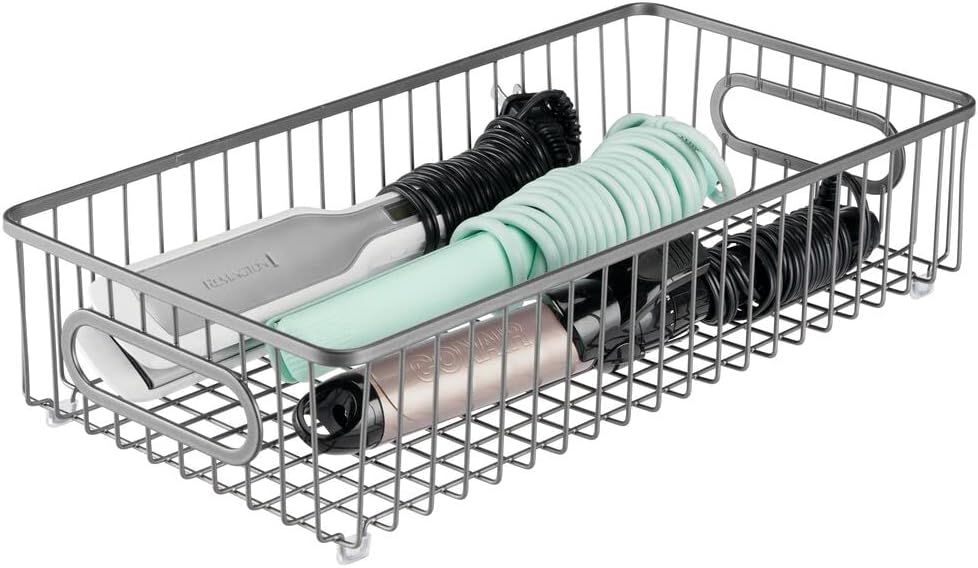 Buy mDesign Metal Bathroom Storage Organizer Basket Bin Farmhouse