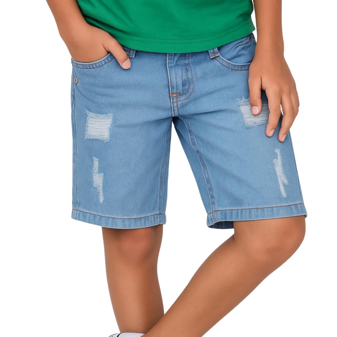 Bermuda Jeans Rasgada Infantil e Juvenil Menino, Lavagem Azul Clara e Azul Escura, Estilo Moderno, 2-16 Anos em promoção! Veja a oferta e mais achadinhos de Meninos 9 Hoje é o melhor dia para comprar Bermuda Jeans Rasgada Infantil e Juvenil Menino, Lavagem Azul Clara e Azul Escura, Estilo Moderno, 2-16 Anos com aquele preço maroto! Promoção! Aproveite a oferta! 9