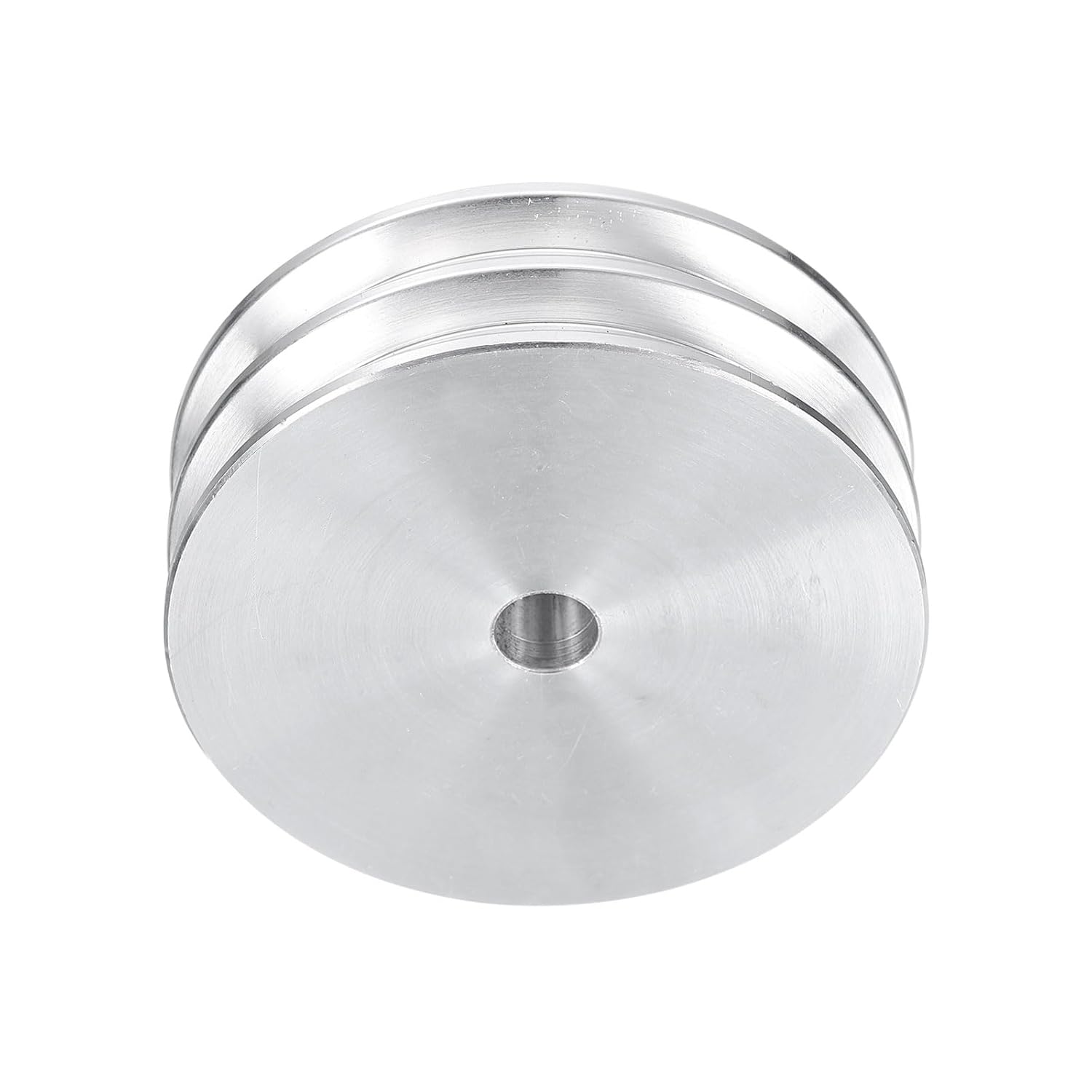 uxcell V-Type Pulley 8mm Bore 60mm Outer Dia Double Groove Aluminum Alloy for Motor Shaft Drilling Machine 6mm(1/4") PU Shape Belt