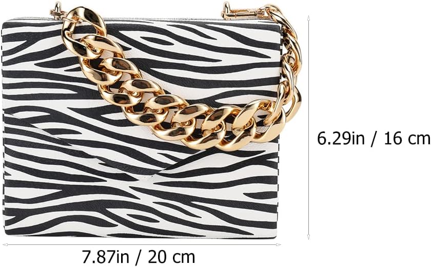 LUOZZY Women Clutch Bag Zebra Print Clutch PU Leather Shoulder Bags with Buckle Flap Over Chain Shoulder Bags Animal Purse Strap