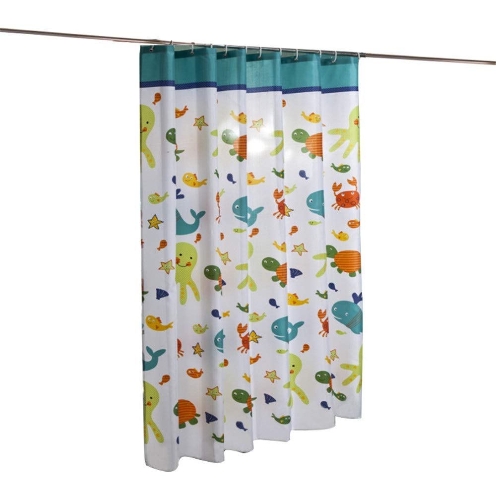 HFDXG Bathroom Shower Curtains Bathroom Thick Polyester Fabric Printing Cartoon Waterproof Shower Curtain Fabric (Color : Multi-colored, Size : 100x200cm)