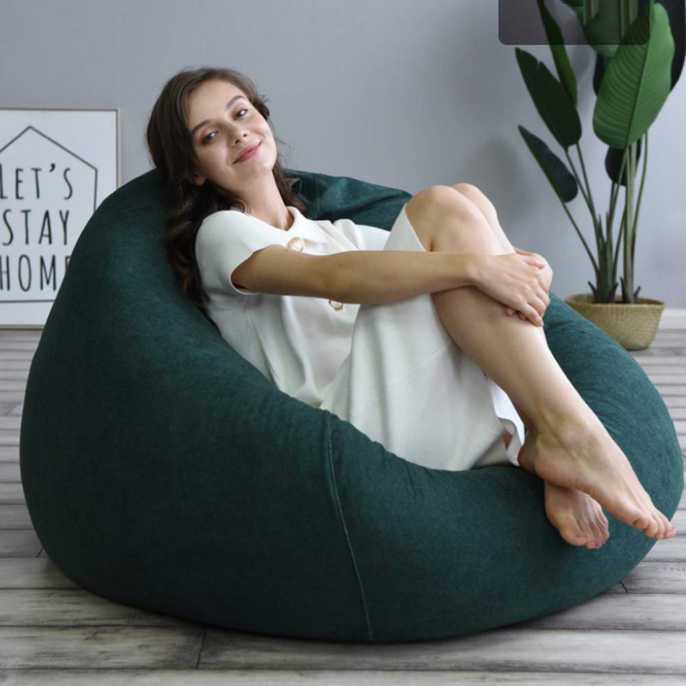 Sitzsack Bezug XXL Baumwolle-Leinen - Wechselhülle Mit Reißverschluss, Ohne Füllung