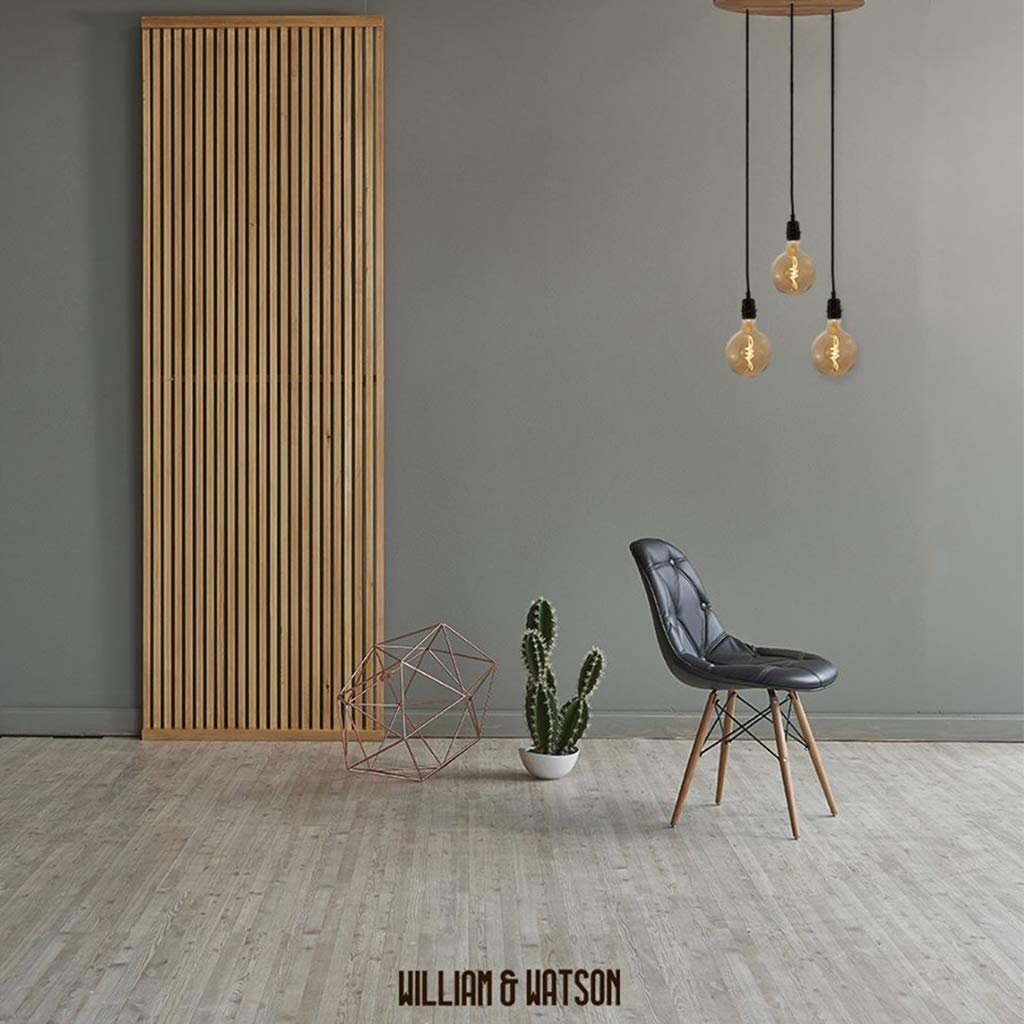 William & Watson Lampadina LED E27 dimmerabile Edison a filamento, stile retrò, con vetro fumé a forma di scultura, 4 W (equivalente a 40 W), ambra, (Melt125AMB4W)