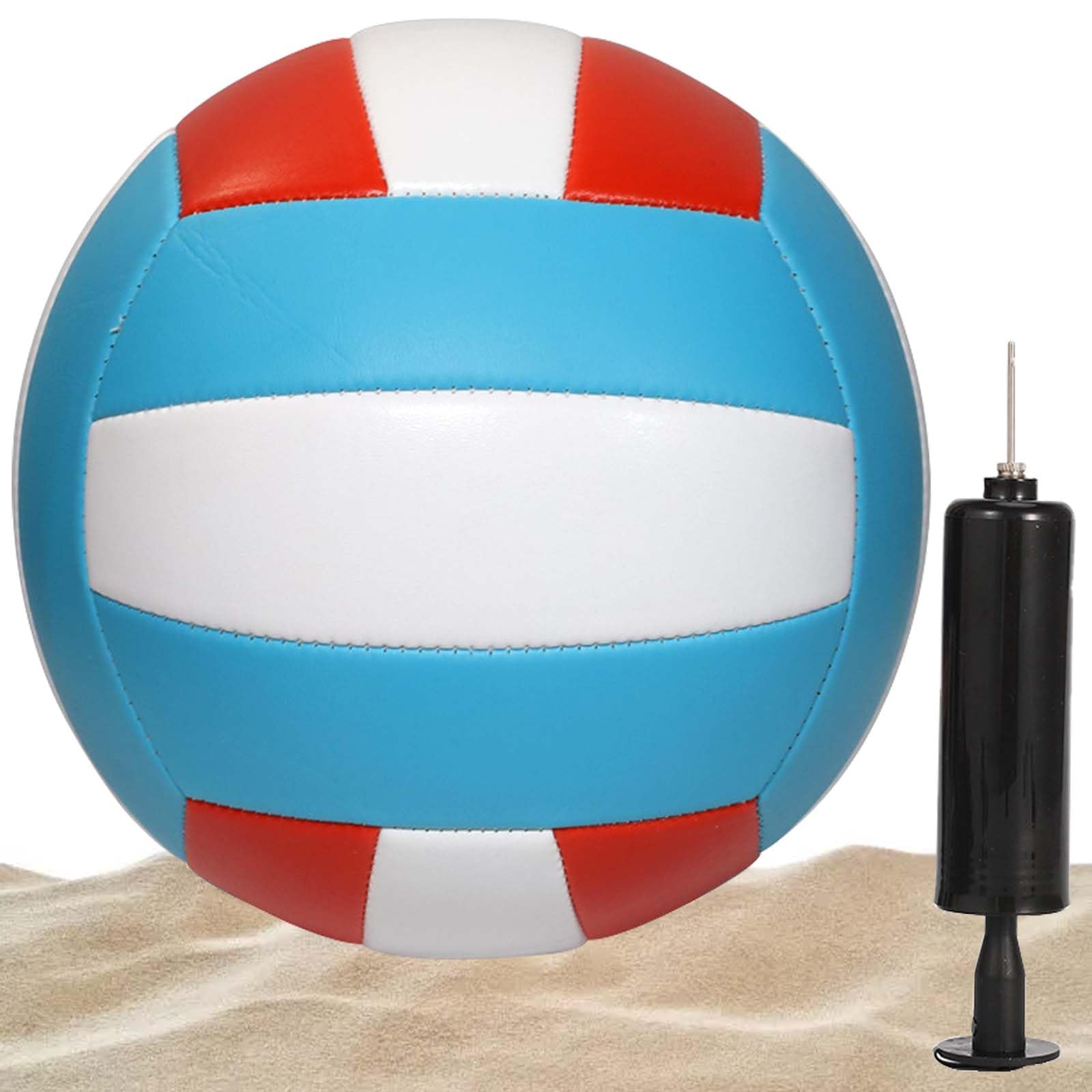 Pelota de voleibol oficial tamaño 5 PVC suave con bomba azul blanco rojo