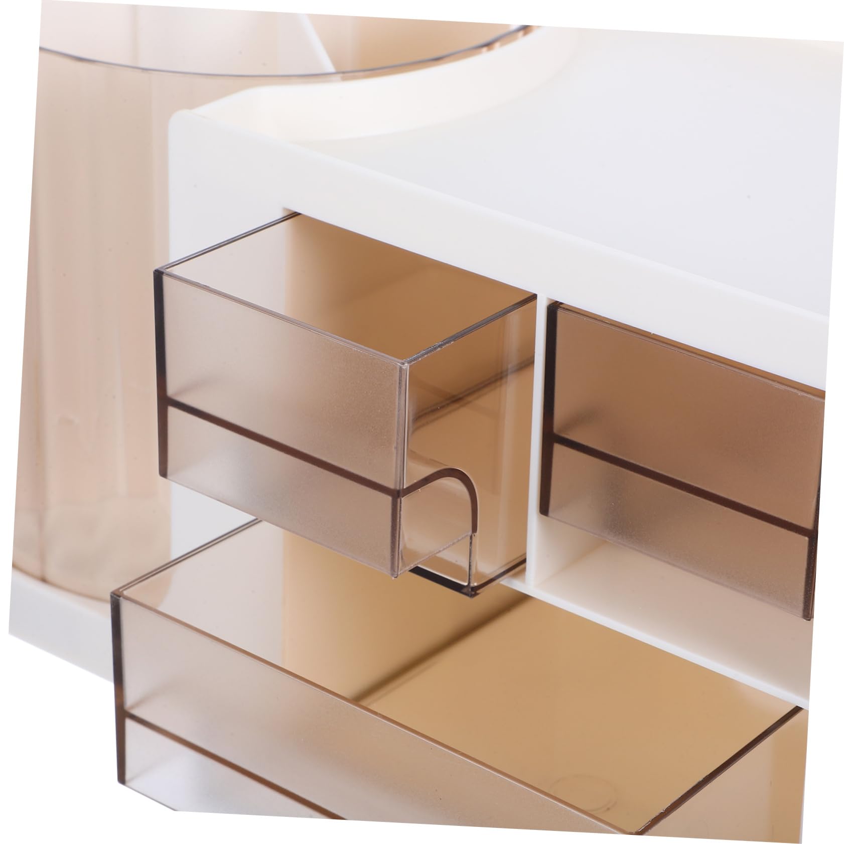 Organizador De Escritorio Giratorio Con Cajón De Plástico, Portalápices Giratorio Doble, Caja De Almacenamiento De Papelería Para Oficina, Aula, Estudiantes Y Profesores.