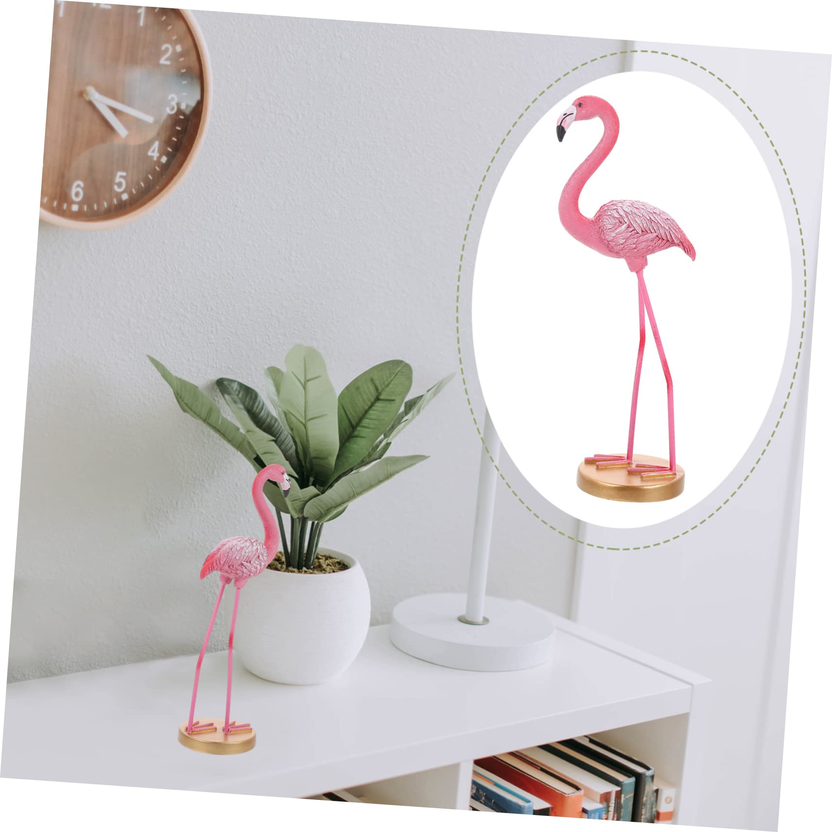 ABOOFAN Statua Fenicottero Rosa in Resina per Decorazione Casa e Ripiano, Ornamento Realistico che Non Sbiadisce, per Vacanze Estive e Decorazioni Casa Eleganti
