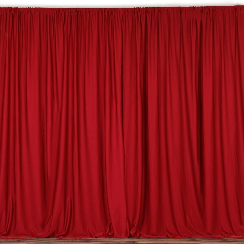 lovemyfabric 100% Polyester Window Curtain/Stage Backdrop Curtain/Photography Backdrop 58" Inch X 108" Inch (1, Red)