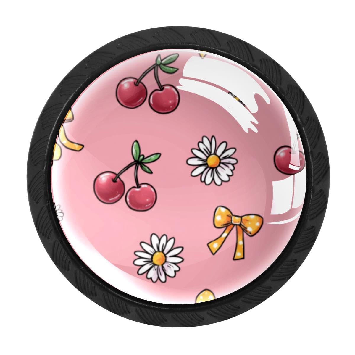 Heoeh Multi 1 4 Pcs Kitchen Cabinet Knobs, Cherries Daisy Drawer Knobs Dresser Handles