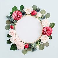 Vista 5 de Caydo 6 aros de bordado de 16 pulgadas, anillo de aro de punto de cruz para arte, manualidades, costura práctica, decoración de corona de boda