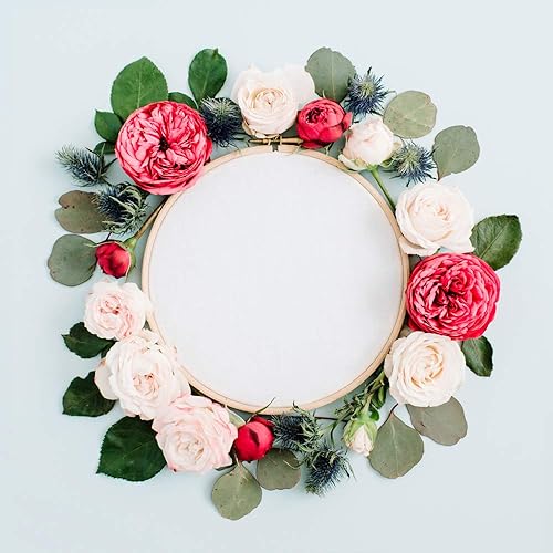 Miniatura 5 de Caydo 6 aros de bordado de 16 pulgadas, anillo de aro de punto de cruz para arte, manualidades, costura práctica, decoración de corona de boda y