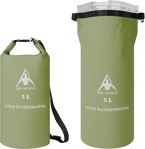 Oak-Sports Dry Bag Mochila impermeable de 5L10L20L, bolsa de playa ligera con doble cierre de cremallera para natación, kayak, senderismo, canotaje,