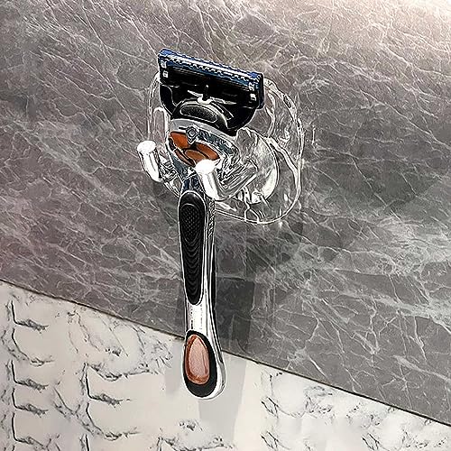 NIXNUT Shaver Rack,Razor Display Holder,Acrylic Stainless Steel Razor Holder,Waterproof Razor Holder,Razor Holder Hook,Razor Holder Wall Mounted,Shower Shaver Holder,for Home,Kitchen,Bathroom