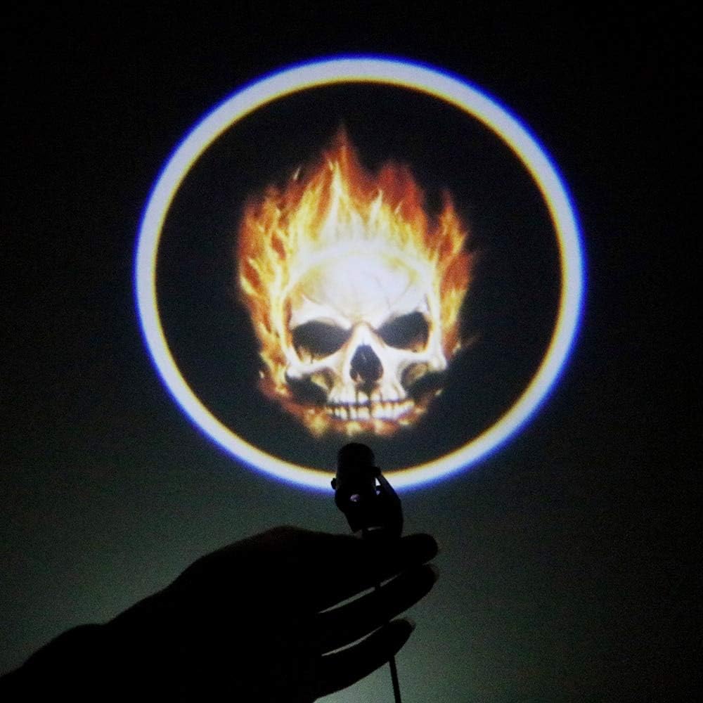 Universal Moto Logo Laser Projector Ghost Rider Flaming Skull Fog Lamp Refit Motorcycle 3D LED Logo Light Tail Lighting Pinstns_5