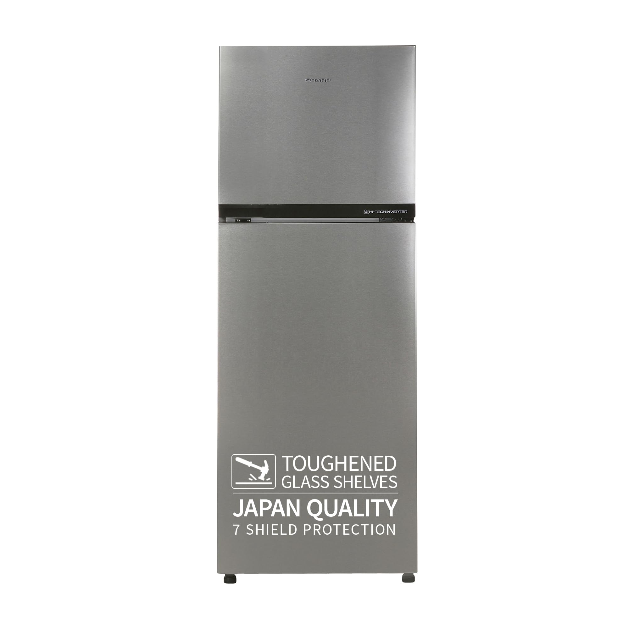 SHARP 265 L Frost Free Double Door 2 Star Refrigerator |Japan 7 Shield Protection|Hi-Tech Inverter | (Silver Hairline, SJ-FF305V2-PSH)