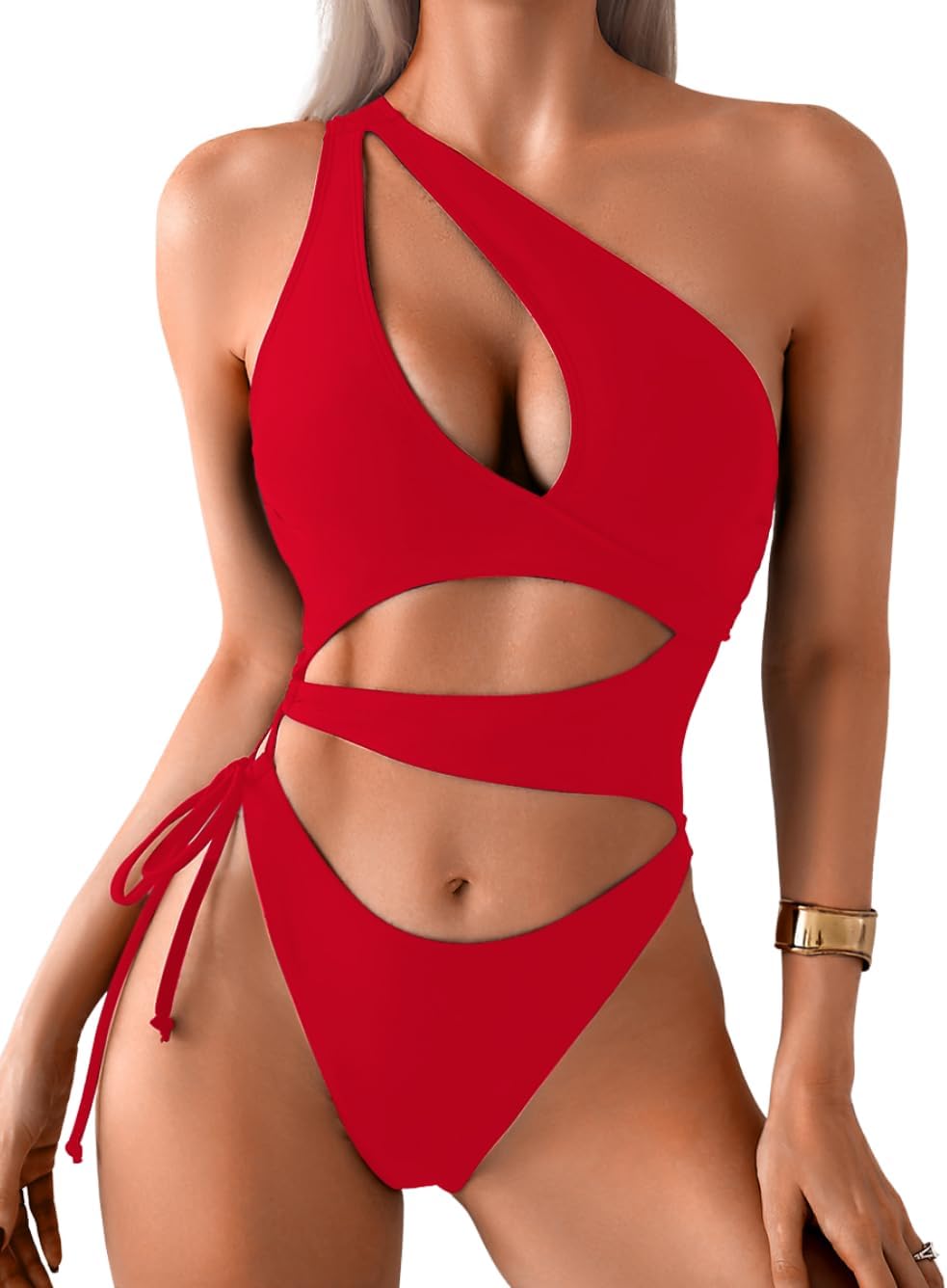 Sexy One Piece Swimsuit for Women,Cut Out Keyhole High Cut Cheeky Monokini,Pool Party Beach Wear Vacation