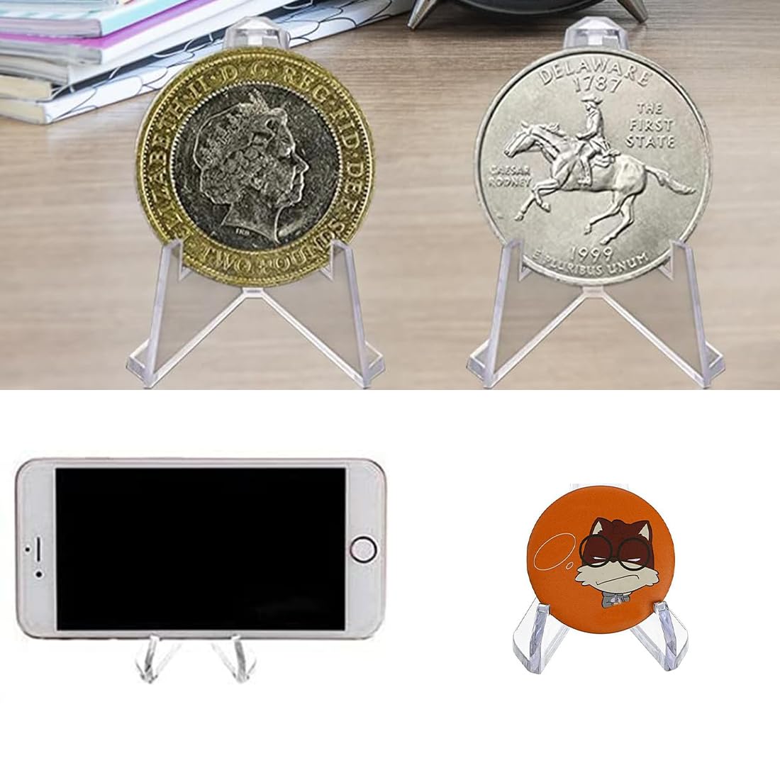 Verstelbare Kaarthouder 50 Stuks Acryl Kaartenstandaarden: 57 Mm Transparante Acryl Standaard, Muntenhouder, Standaard, Verstelbaar, Kaartenstandaard Voor Kaarten, Kunststof Ezels, Voor Het Weergeven Van Munten, Zakhorloges Acrylaat Kaartenstandaard