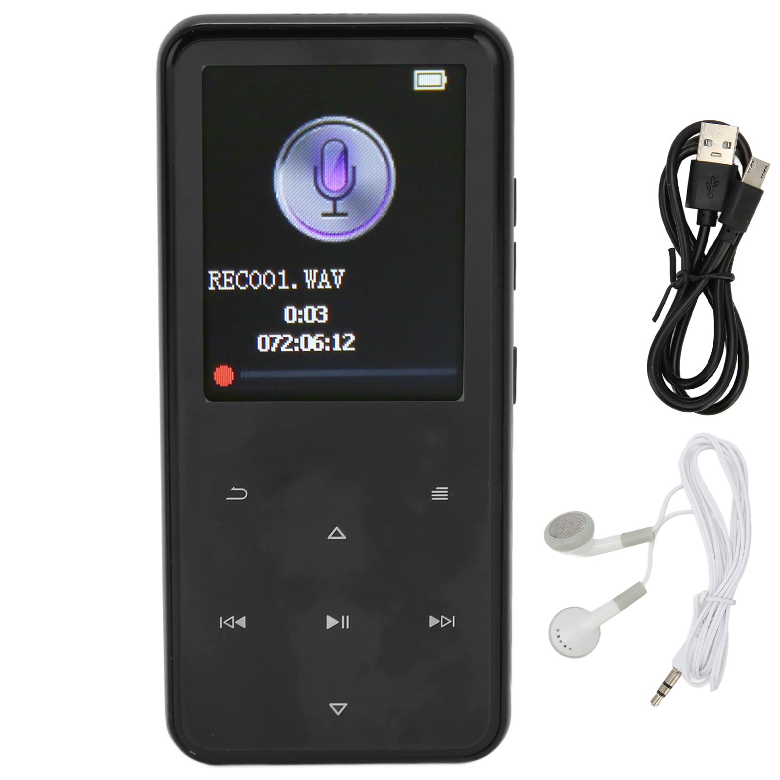 mp3 player intelligent hd noise reduction bluetooth 5.0 support fm radio e book music player for home with 2.4 inch full screen touch control stronger dac decoding (6.1cm/2.4in)