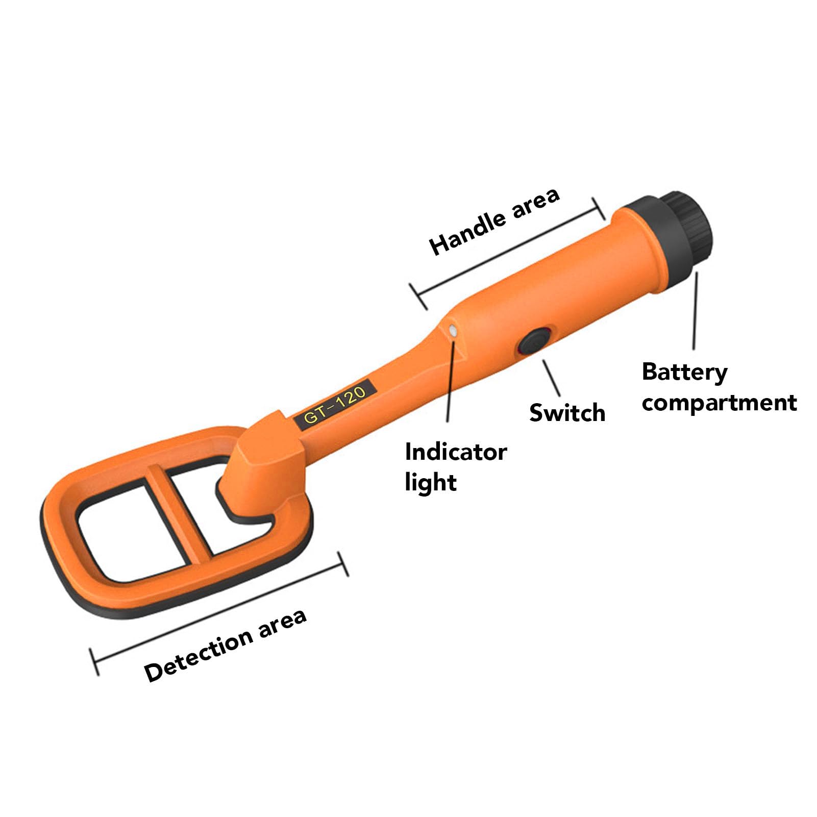 Metal Detector 4Inch Coil Impermeabile, Cercatore di Monete Subacqueo Portatile 9,84 Piedi Ip68 Scanner per Tesori Localizzatore di Oro Con Luce Led, per Immersioni, Fondali Lacustri (Arancione)
