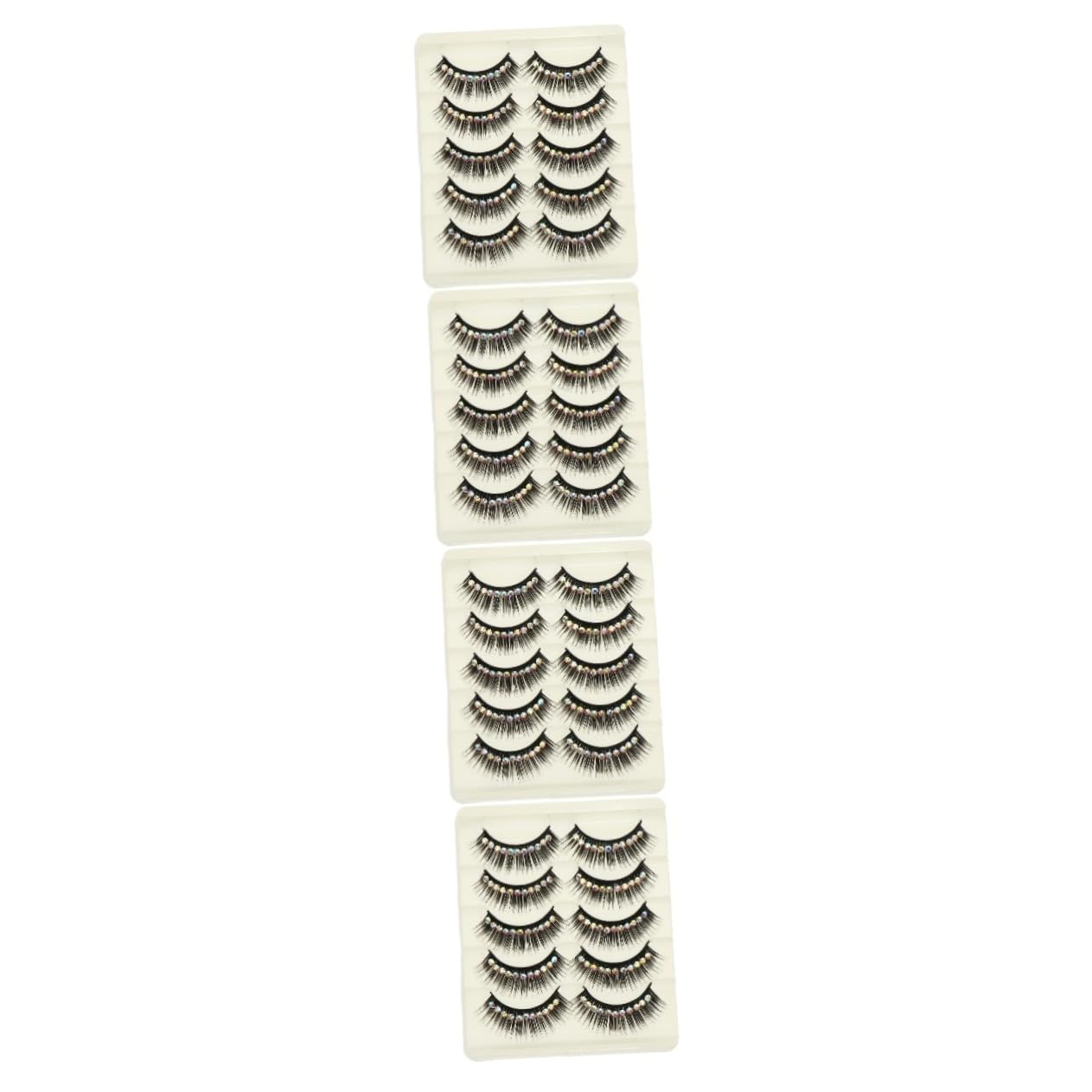 Beavorty 40paare Falsche Wimpern Für Dramatische Looks Glänzende Wimpern Für Cosplay Bühnenaufführungen Und Partys Wasserfest Einfach Zu Verwenden Natürlicher Effekt Mit Glitzer