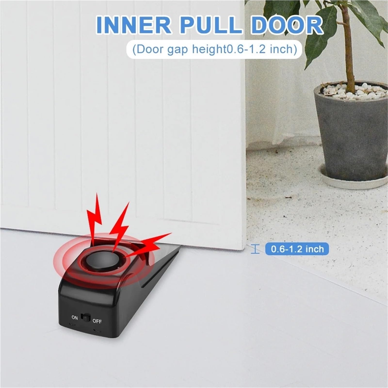 Tope Para Puerta Con Alarma Alarma de tope puerta cuña 120 dB(2 pcs)