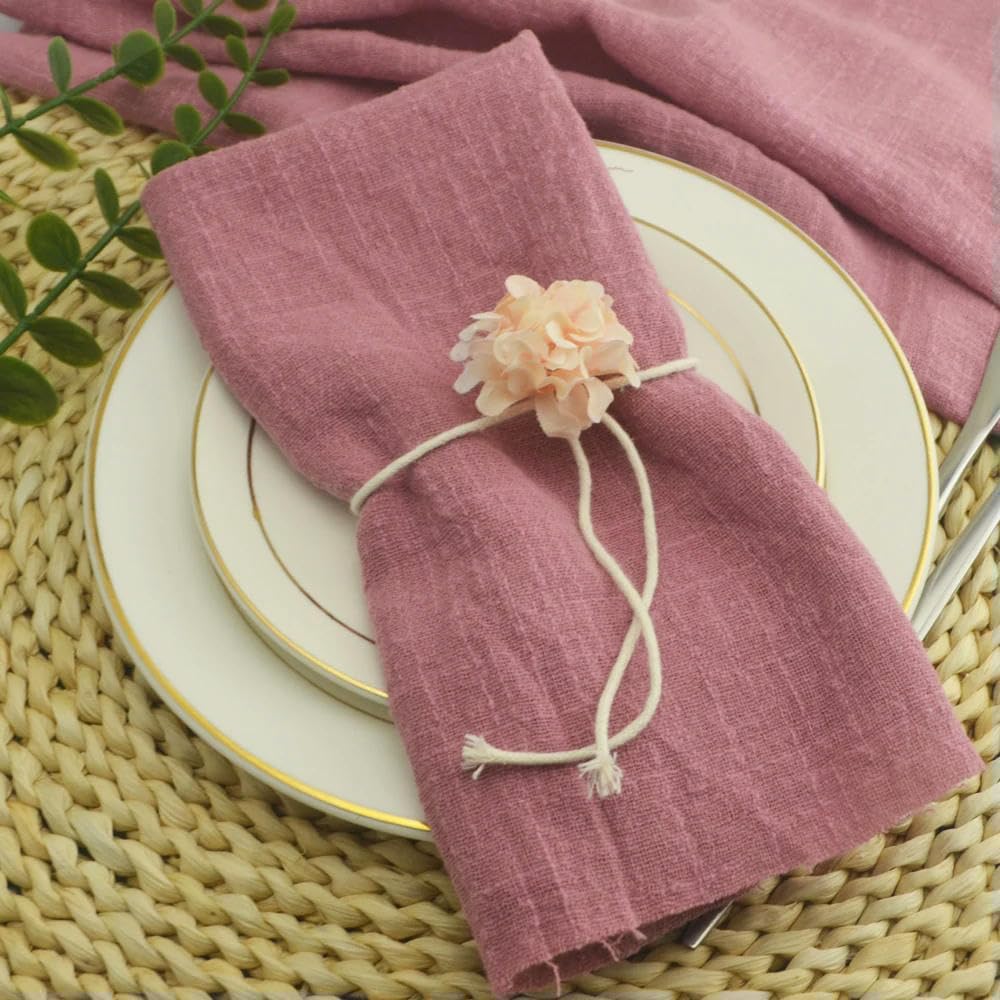 リネンナプキンを洗って 6枚パック コットンリネンナプキン 41x41cm マルチカラー ウェディングパーティー レストラン用(Pi