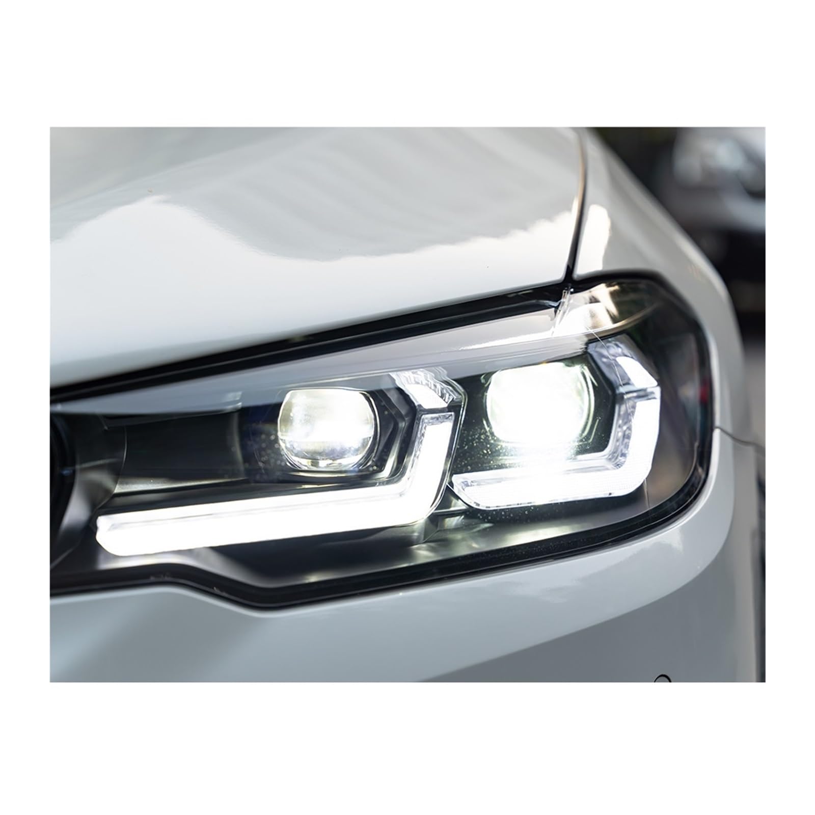 Fari per Auto per BMW Serie 5 G30 G38 2018-2021 Gruppo Ottico Anteriore per Guida a Sinistra e a Destra, Lente bifocale, indicatori di direzione (Guida a Destra/Un Set)