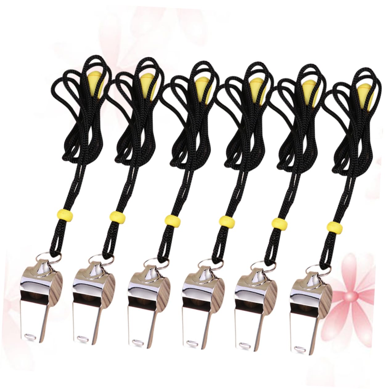 Toddmomy Lot De 3 Sifflets De Survie Durgence En Acier Inoxydable Avec Cordon Pour 6 Pièces X 3