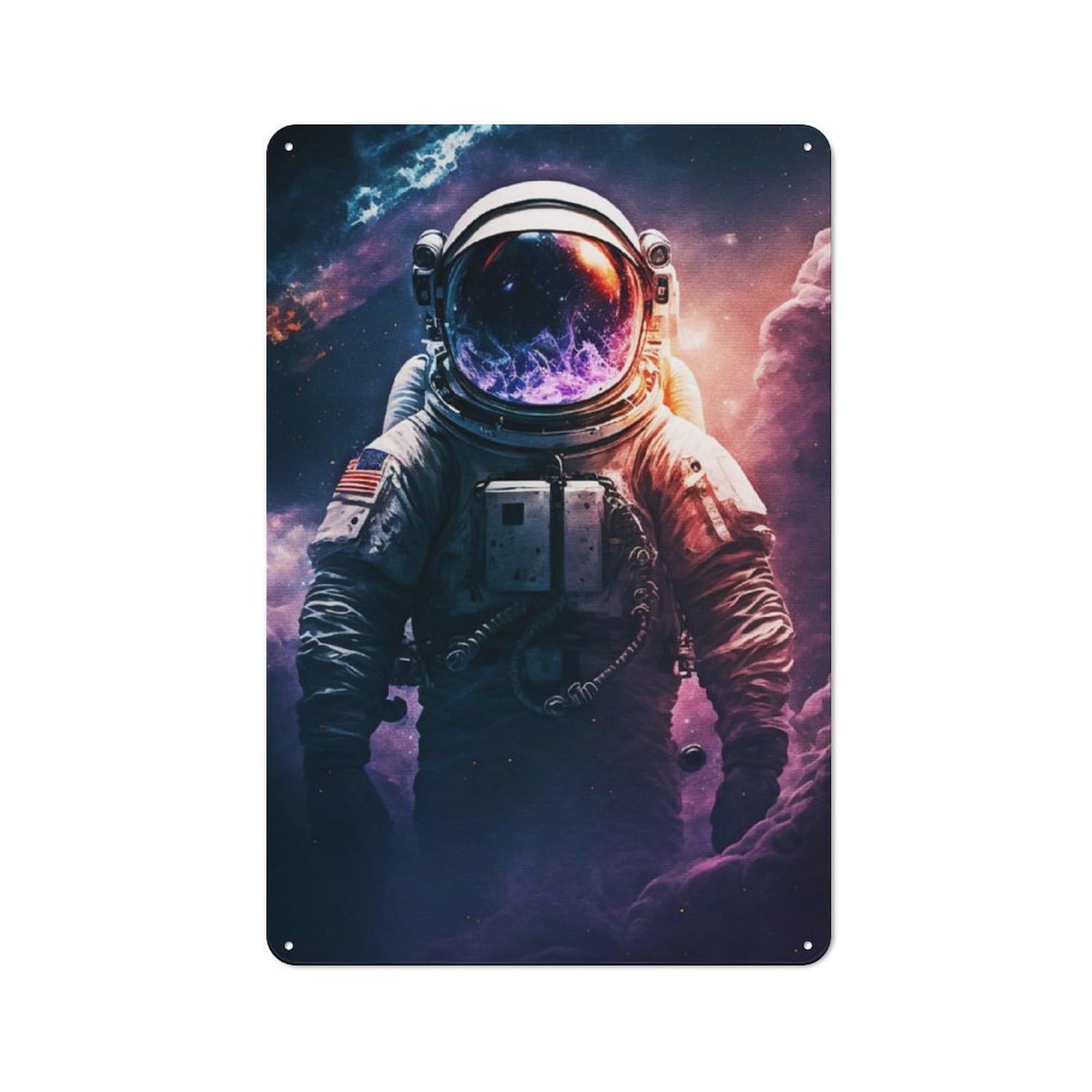 Junmoney Astronaut In Space Tin Sign 30X20cm With For Living Room Wall, Retro Decor, Gift Idea At Christmas For Living Room Decor Lovers