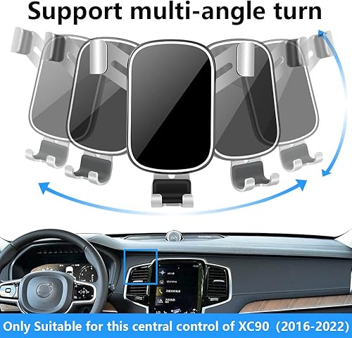 Miniatura 5 de LUNQIN - Soporte de teléfono de coche para Volvo XC90 2026 2025 2024 2023 2022 2021 2020 2019 2018 2017 2016 y XC-90 híbrido 2016-2026 accesorios