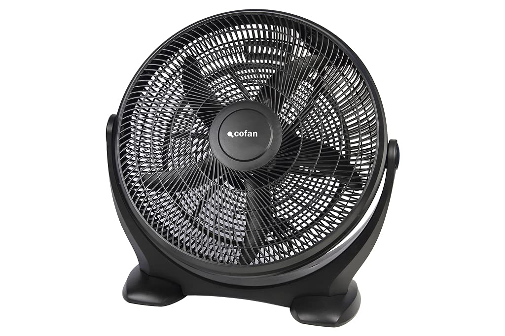 Cofan Ventilador de Suelo | Modelo Toledano | Color Negro | Con 5 Palas | Medidas 58,5 x 25,5 x 59,5 | 3 Velocidades