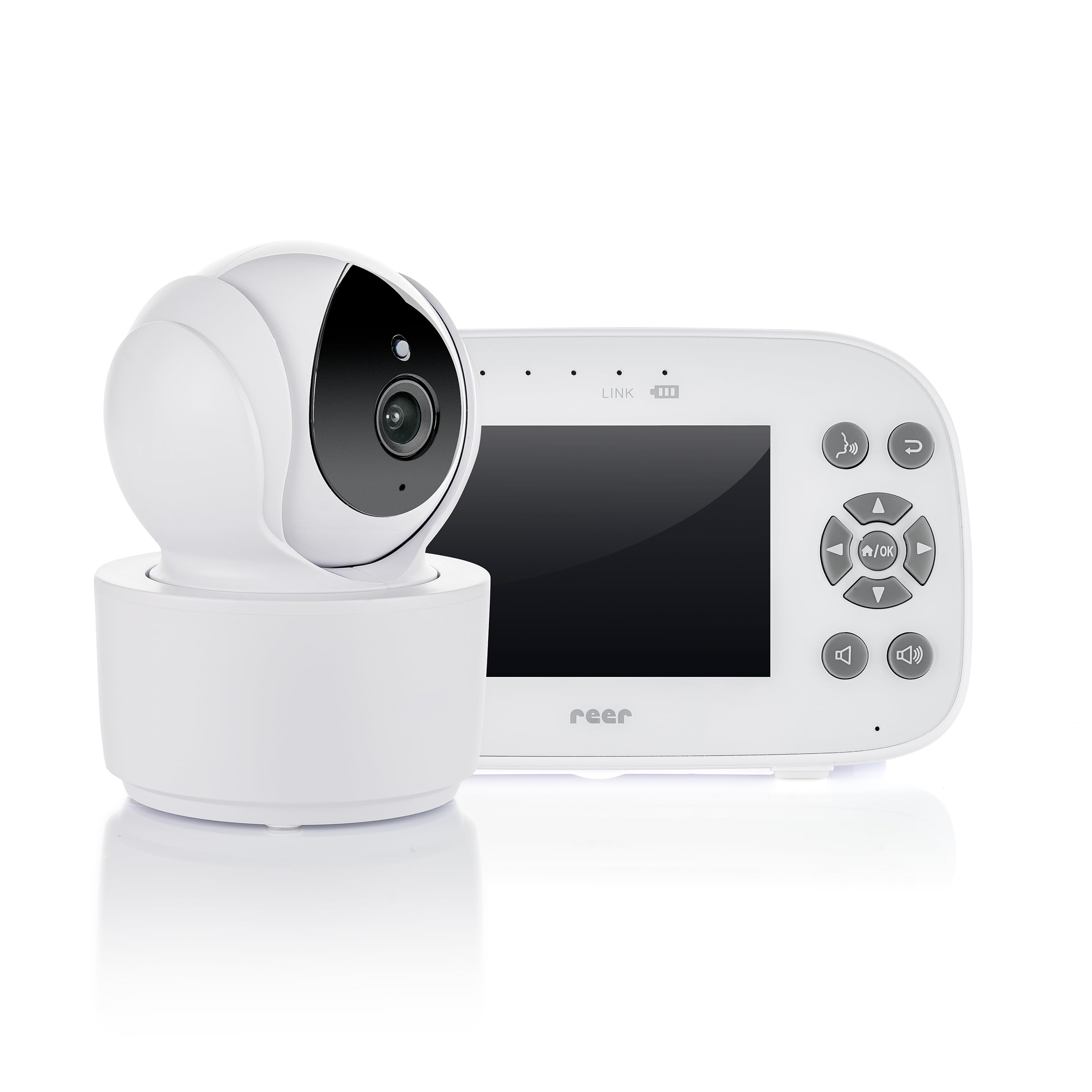 reer BabyCam XL Move | Digitales Video-Babyphone | abhörsichere FHSS-Technologie | 4,3" TFT-Bildschirm | 300m Reichweite | schwenk- & neigbare Kamera | Nachtsicht |Gegensprechfunktion | weiß