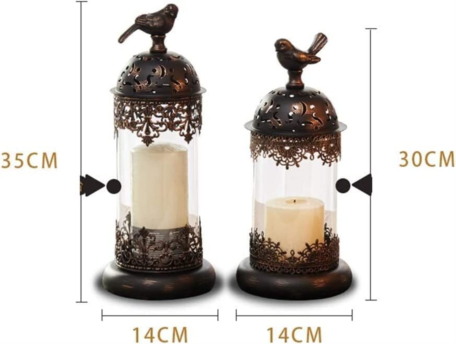 2 stücke Metall Glas Kerzenhalter Wohnzimmer Tisch Dekoration
