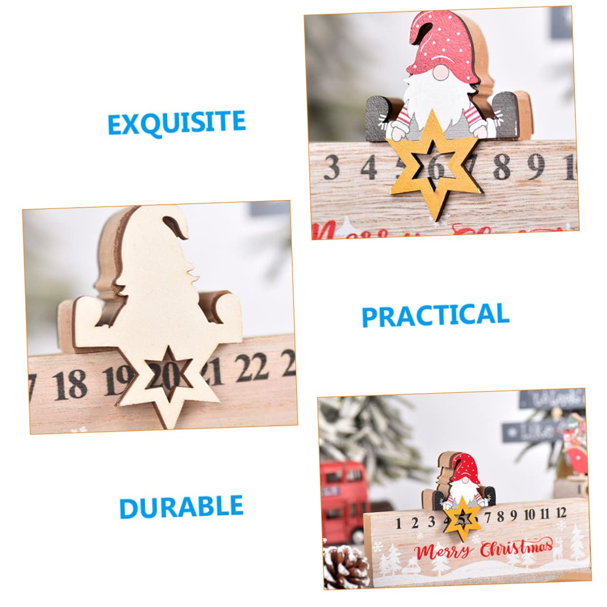 TOPBATHY 5 Pz Addobbi Natalizi Calendari Dell'avvento Di 12 Giorni Decorazione Festiva Per Le Vacanze Decorazioni Natalizie Per Il Conto Alla Rovescia Centrotavola Natalizi Di Legno