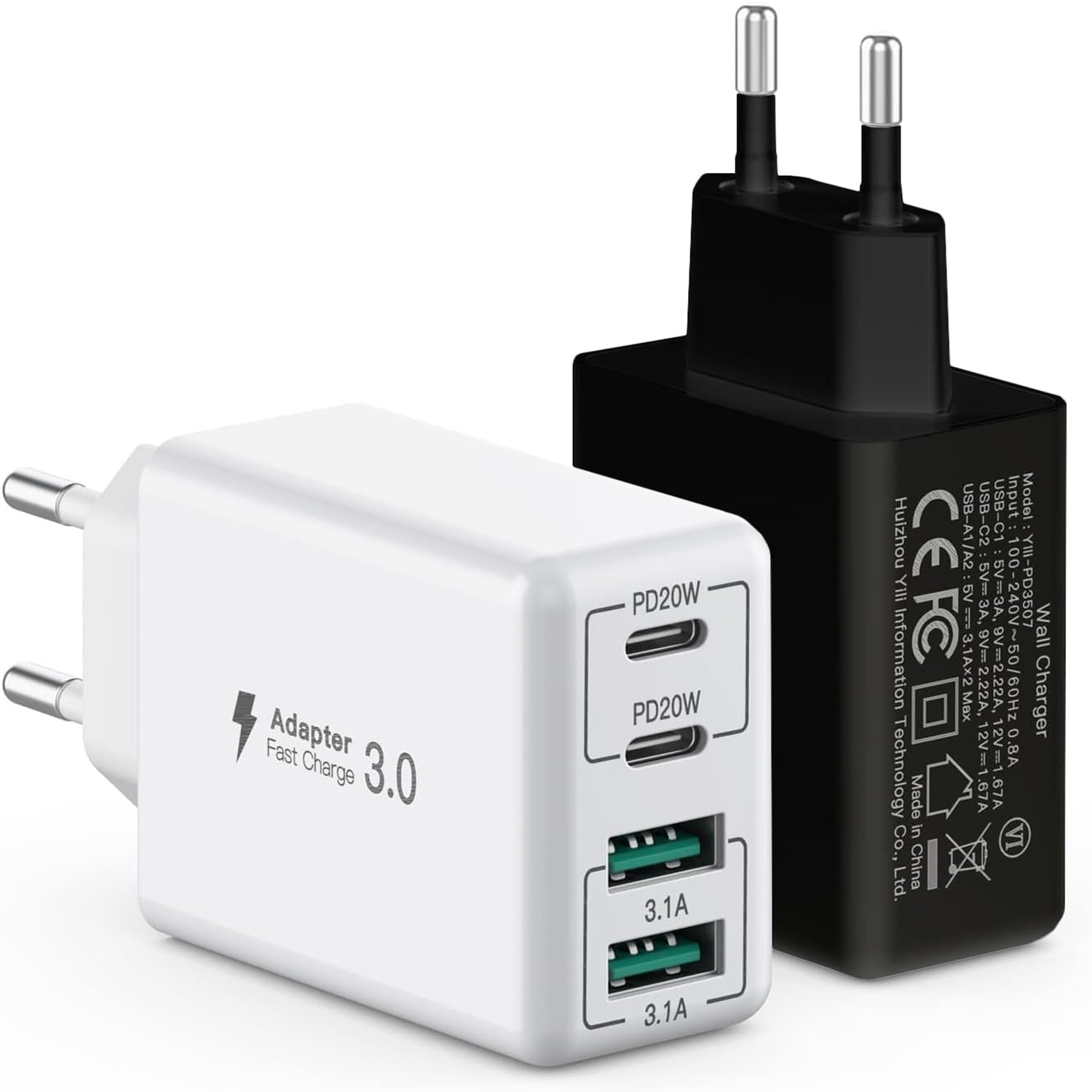USB-C Ladestation, 4 Ports USB-Ladestation, 4-Port USB C Ladegerät Block.