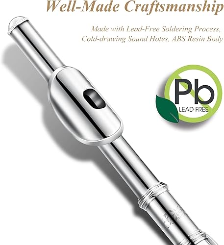 Miniatura 8 de Eastar Piccolo Instrumento para estudiantes principiantes, Flauta de C Piccolo, con varilla de limpieza de estuche rígido, paño, hisopo y guantes, 2