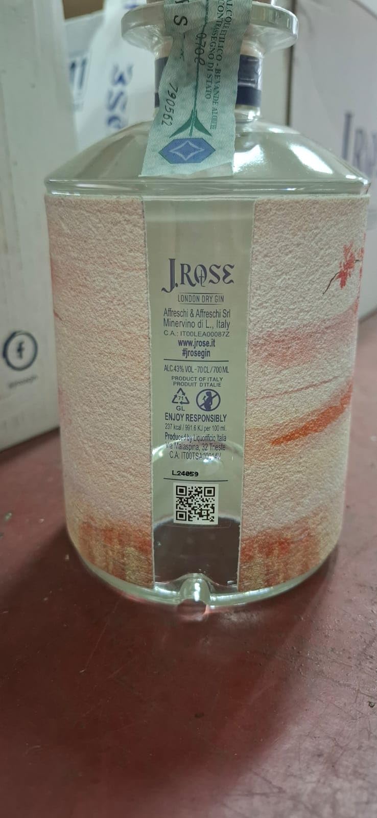 J.ROSE LONDON DRY GIN ARTIGIANALE 70 CL JR07