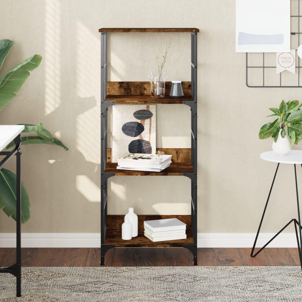 vidaXL Boekenkast Zwart Eiken 50 x 25 x 102 cm