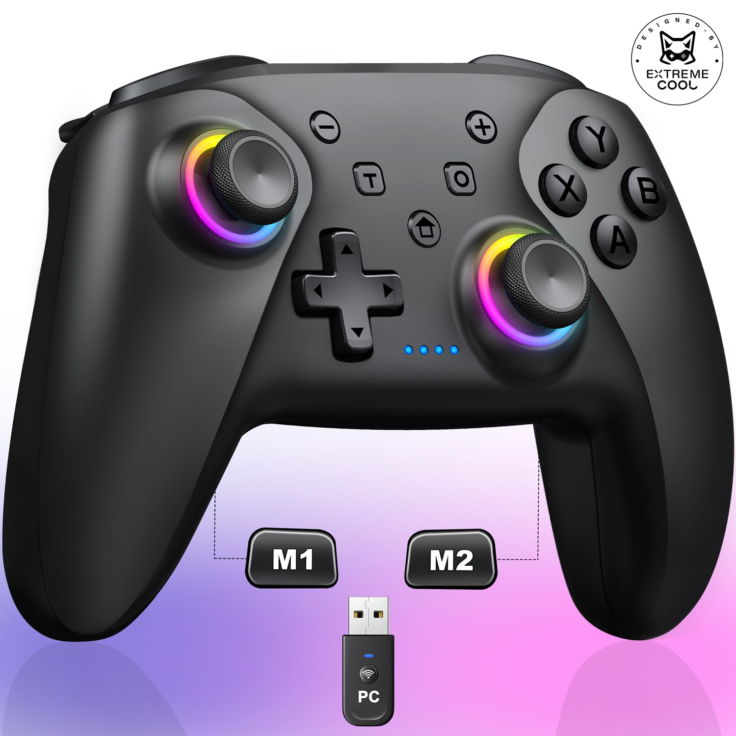 BEBONCOOL GAMING Switch Controller for Nintendo Switch/Switch 2/Lite/OLED, Hall Effect Joystick Switch Pro Controller Work with iOS/Android/PC with RGB Light, Programmable,TURBO & Wakeup