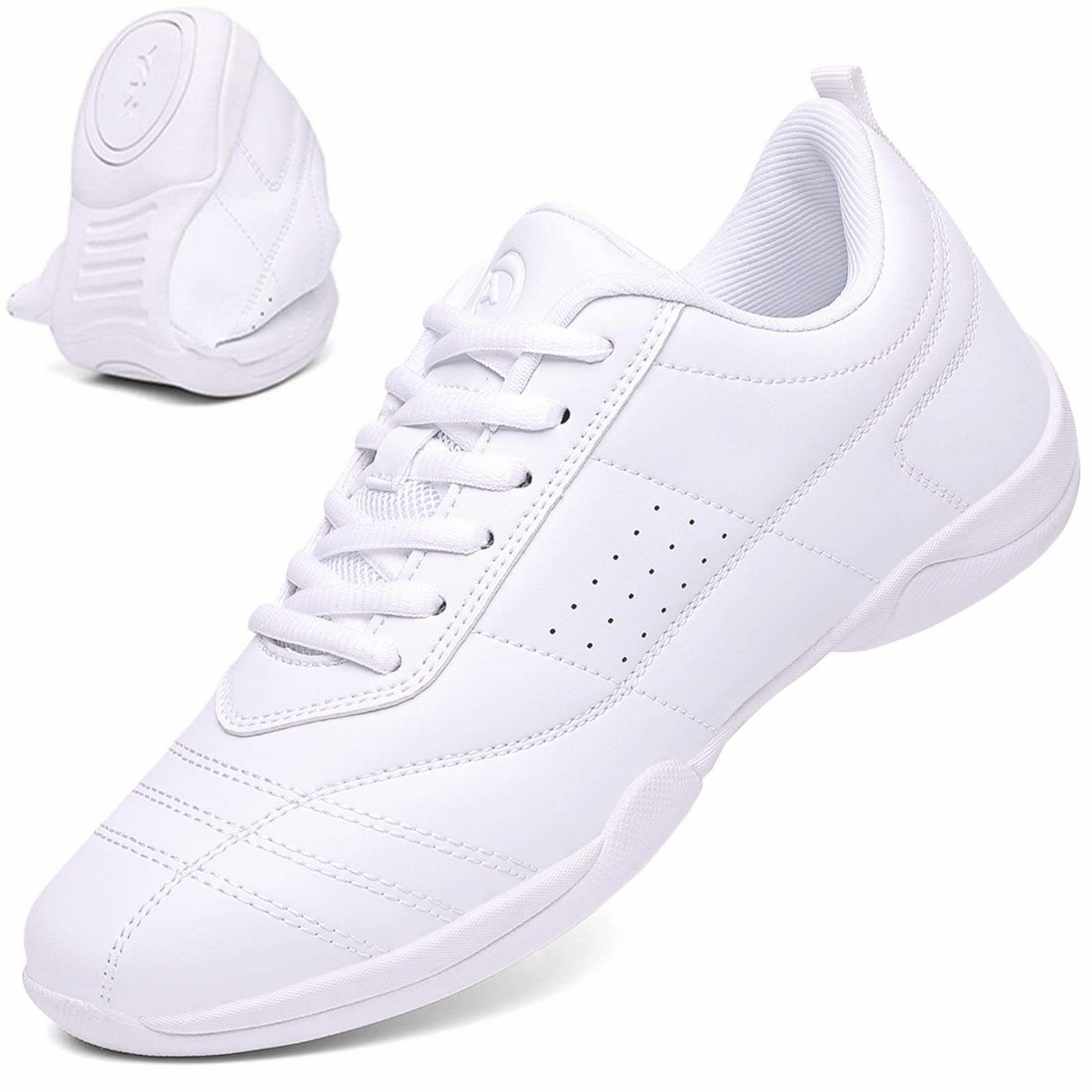 Dadawen Adult And Youth Cheer Shoes Girls White Cheerleading Shoes