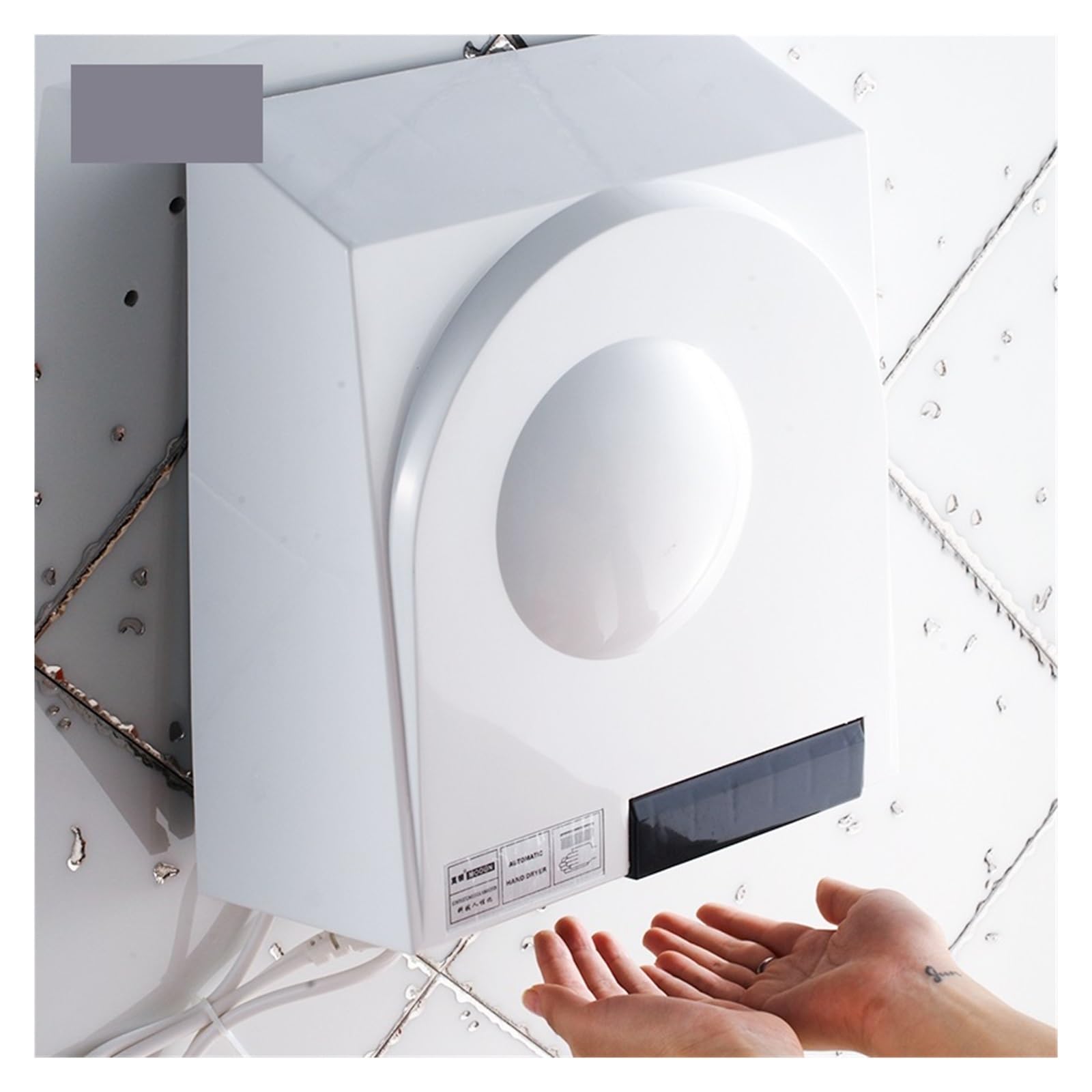 Sensor de secador de manos automático for Hotel, dispositivo de secado de ropa montado en la pared for el hogar, calentador eléctrico de aire caliente for baño, viento,Secado de alta velocidad